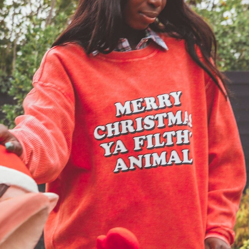 chicka-d Christmas Corded Crewneck